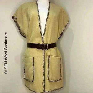 NWT OLSEN Wool Cashmere Vest PTP 24”